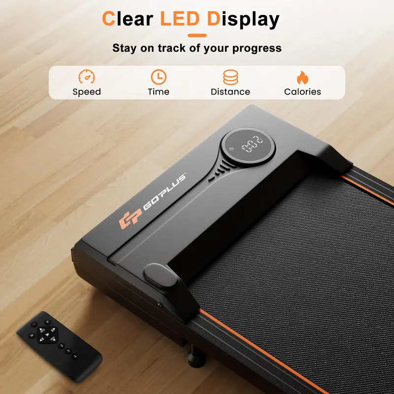 Goplus Walking Pad – Laufband unter dem Schreibtisch mit 154 kg Tragkraft, Fernbedienung und LED-Display