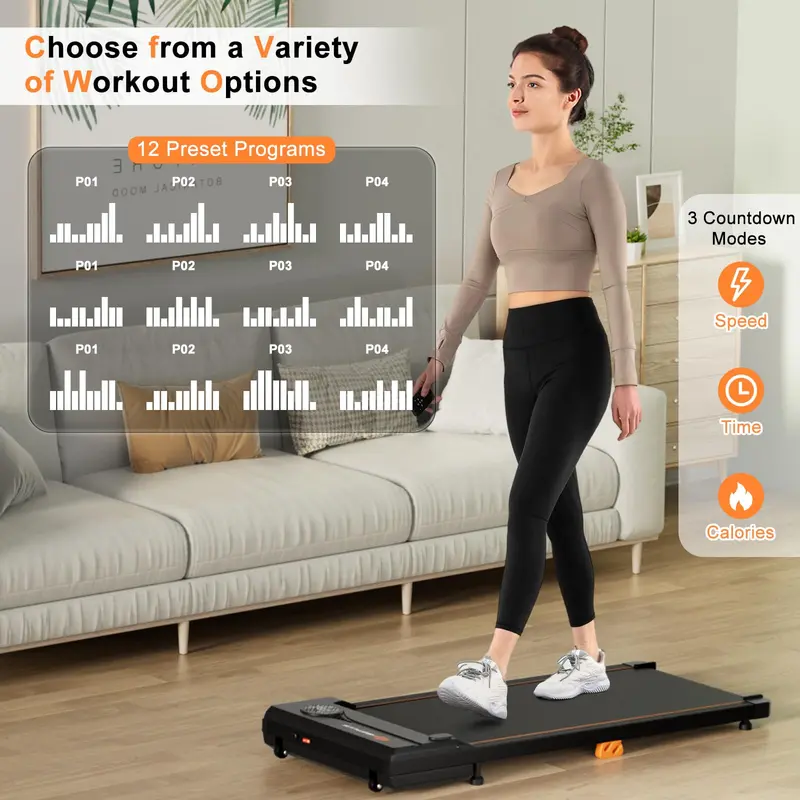 Goplus Walking Pad – Laufband unter dem Schreibtisch mit 154 kg Tragkraft, Fernbedienung und LED-Display