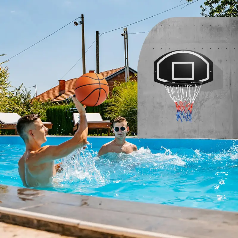 GoPlus Wandhalterung für Basketballkorb, 72 x 45,5 cm große Spielplatte mit 43 cm Ringdurchmesser, bruchfeste Spielplatte 2