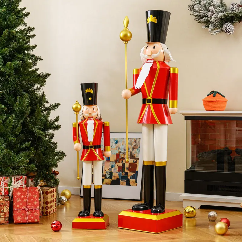 GoPlus Weihnachts-Nussknacker mit hoher Mütze und prächtigem Zepter, 32,5 Zoll 2