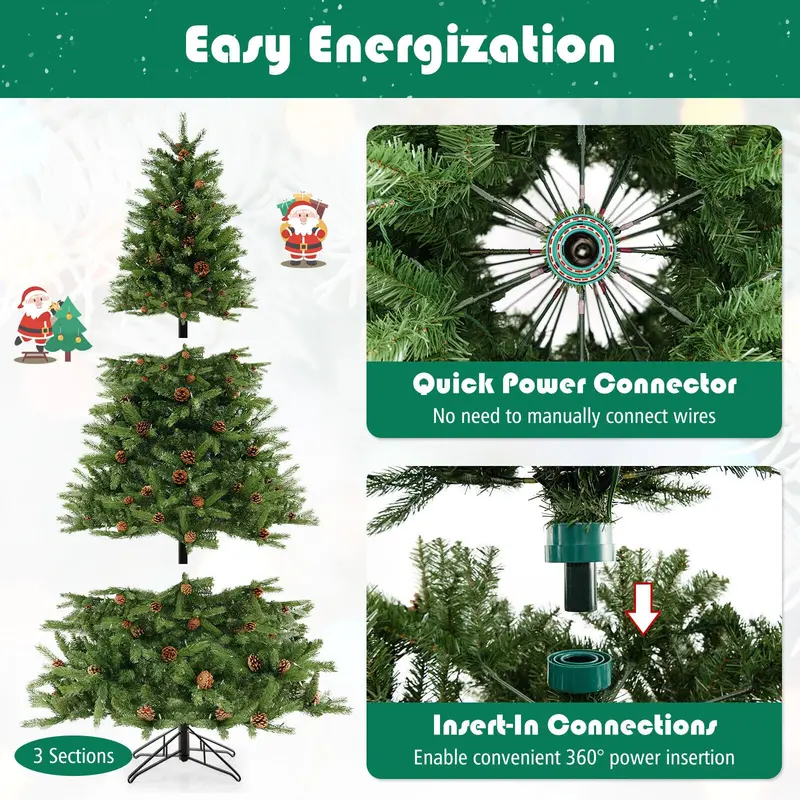 GoPlus Weihnachtsbaum mit Vorverkabelung – Aufbau in nur 3 Minuten, inkl. Aufbewahrungstasche 2