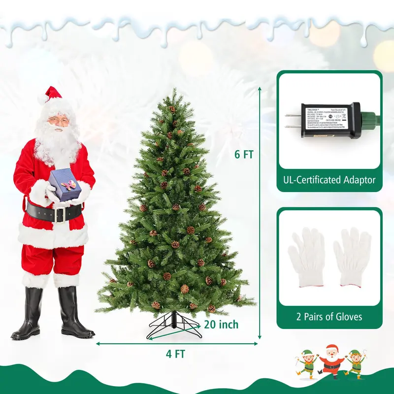 GoPlus Weihnachtsbaum mit Vorverkabelung – Aufbau in nur 3 Minuten, inkl. Aufbewahrungstasche