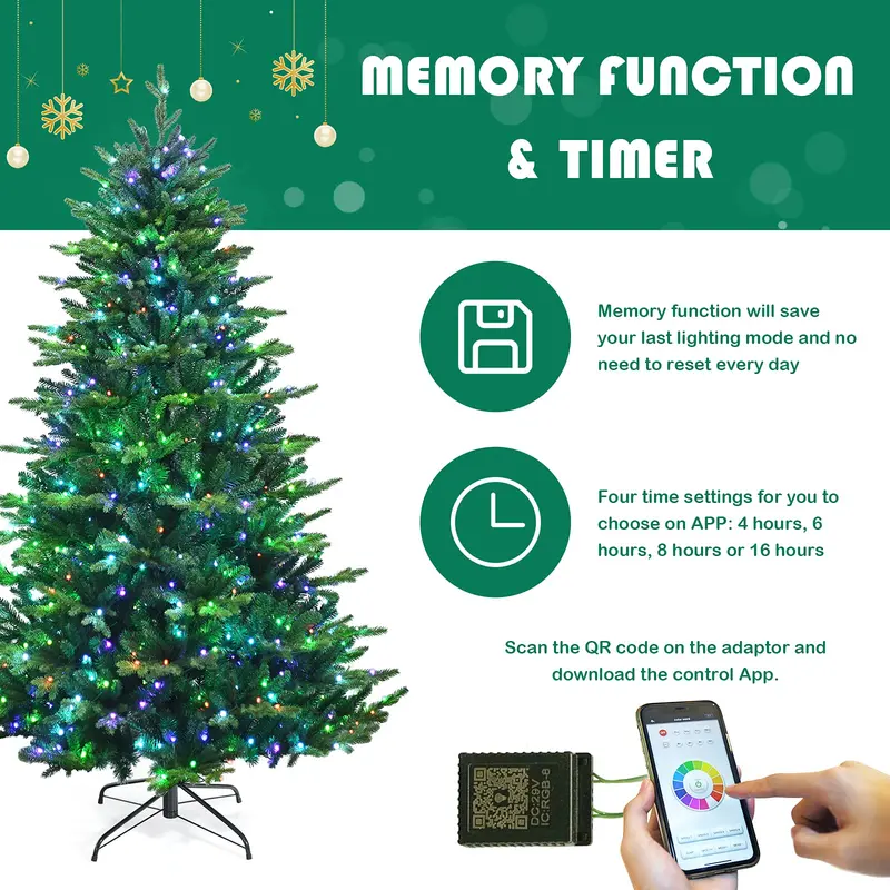 GoPlus Weihnachtsbaum, PVC- und PE-Zweigspitzen, Indoor-Weihnachts- und Festdekoration für Wohn- und Gewerbebereiche