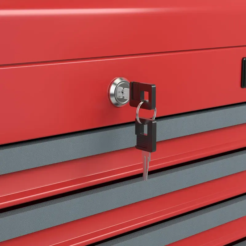 Goplus Werkzeugkasten mit 6 Schubladen, extra großer rollender Werkzeugschrank mit 10 cm großen verriegelbaren Rollen