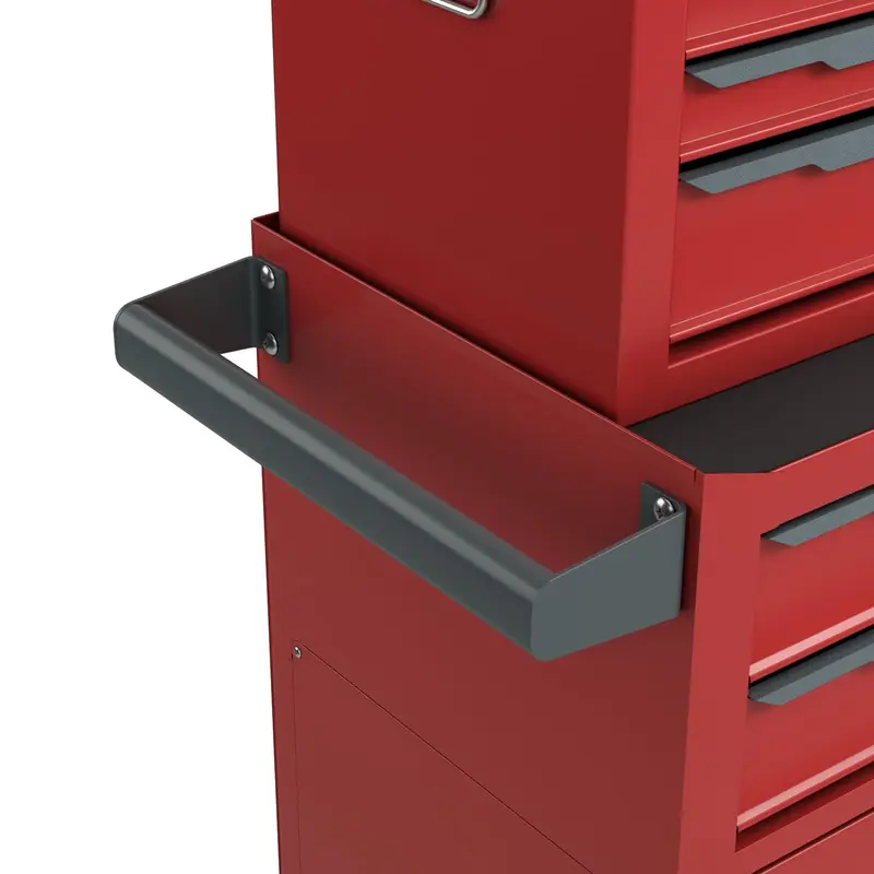 Goplus Werkzeugkasten mit 6 Schubladen, extra großer rollender Werkzeugschrank mit 10 cm großen verriegelbaren Rollen