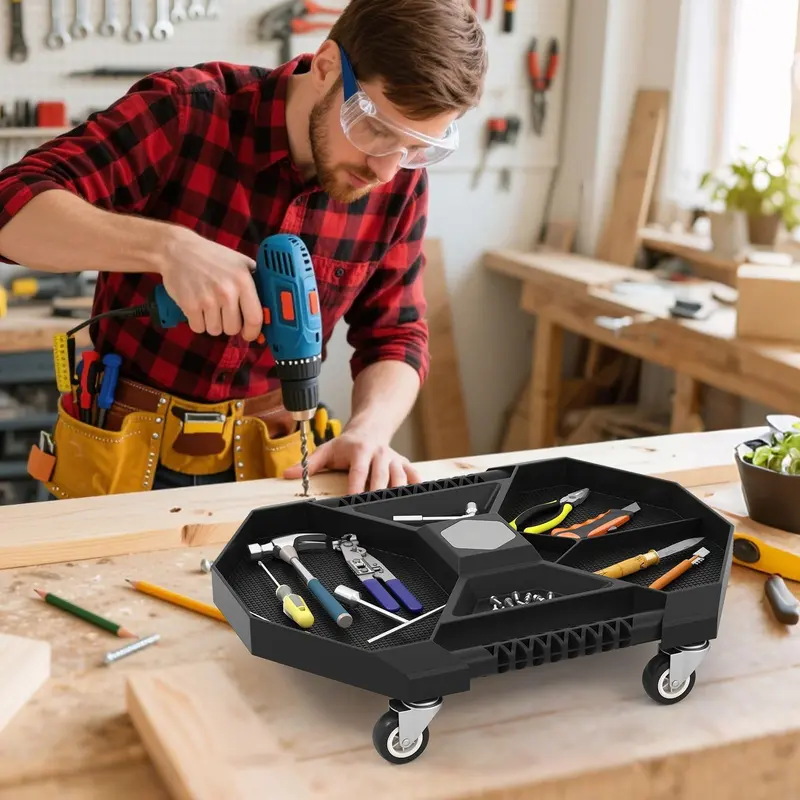 GoPlus Werkzeugwagen mit 4 Lenkrollen für Garage und Werkstatt