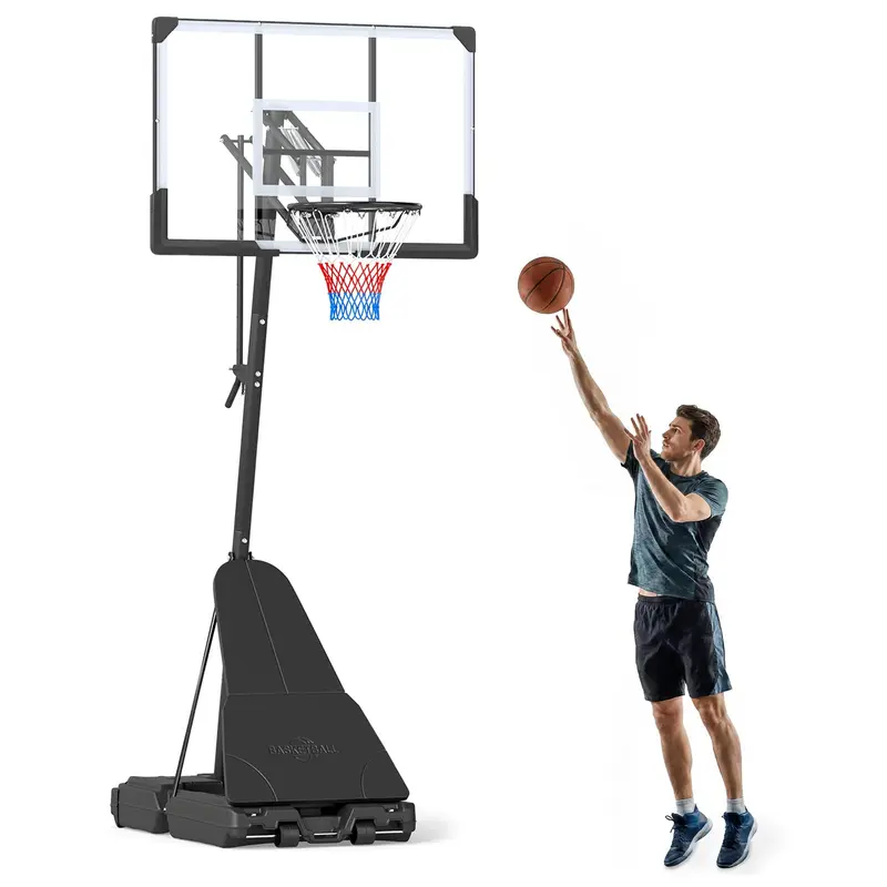 Gopplus Basketballkorb für den Außenbereich – 8–10 ft höhenverstellbares, tragbares Basketball-Zielsystem