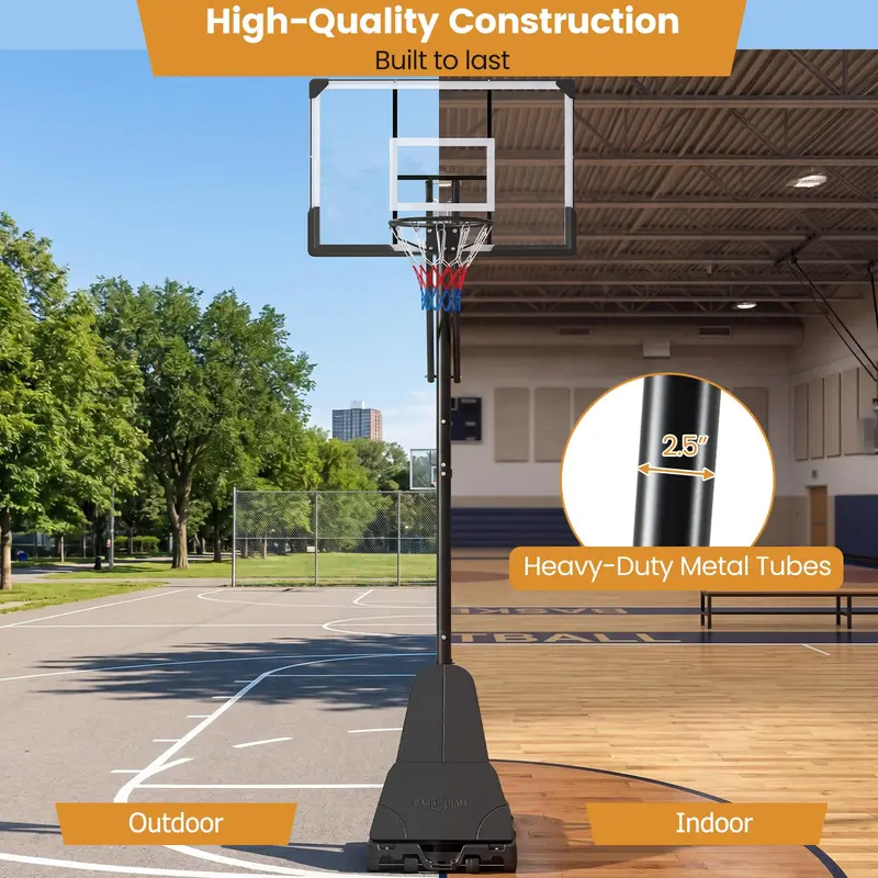 Gopplus Basketballkorb für den Außenbereich – 8–10 ft höhenverstellbares, tragbares Basketball-Zielsystem