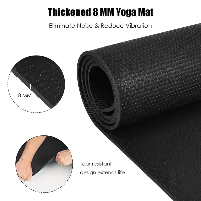 Große Yogamatte, 213 x 152 cm x 8 mm und 183 x 122 cm x 8 mm mit Tragegurten