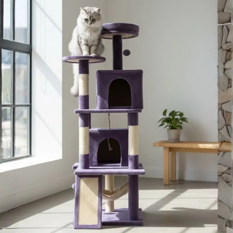 Großer Katzenbaum mit mehrstufigem Kondominium und Kratzpfosten