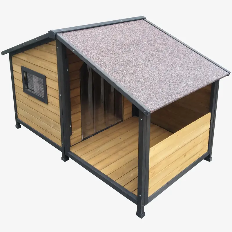 Großes Hundehaus mit Balkon für den Außenbereich – Hundehütte für Border Collie & andere große Hunde