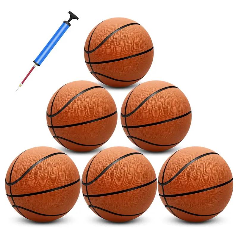 Gummi-Basketball-Set mit Luftpumpe für Indoor- und Outdoor-Training sowie Spiel