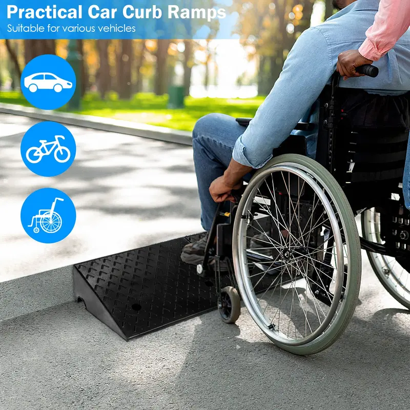 Gummi-Kerbschwellen, 5" H x 19" B – Auto-Auffahrrampe für Einfahrten, Bordsteinkanten und Gehwege, geeignet für Motorräder