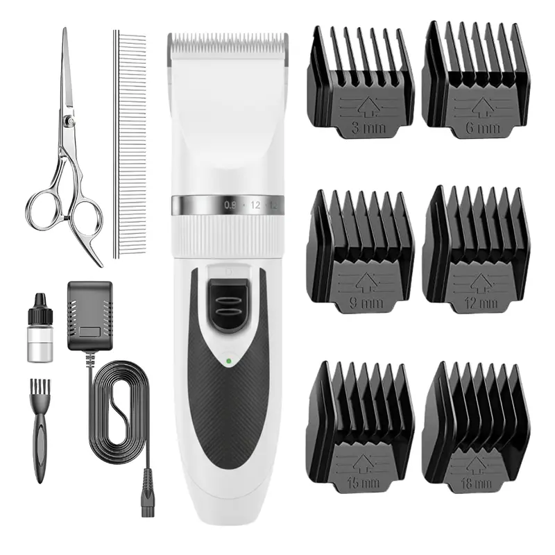 Haarschneider-Set für Haustiere mit einstellbaren Klingen und Führungskämmen 2