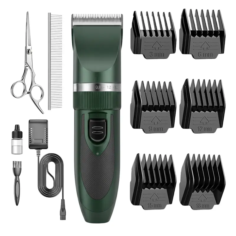 Haarschneider-Set für Haustiere mit einstellbaren Klingen und Führungskämmen