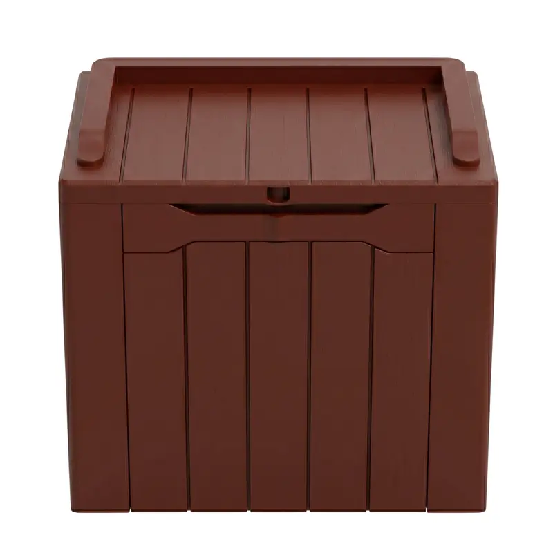 Harz-Patio-Deck-Aufbewahrungsbox mit 117,3 L Innenvolumen und verriegelbarem Deckel