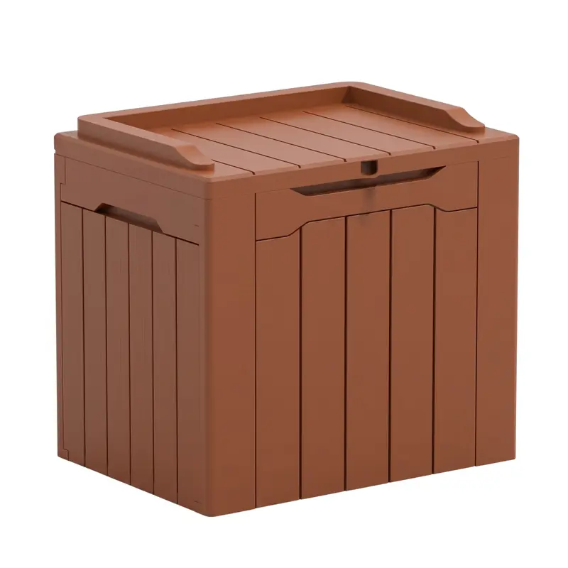 Harz-Patio-Deck-Aufbewahrungsbox mit 117,3 L Innenvolumen und verriegelbarem Deckel