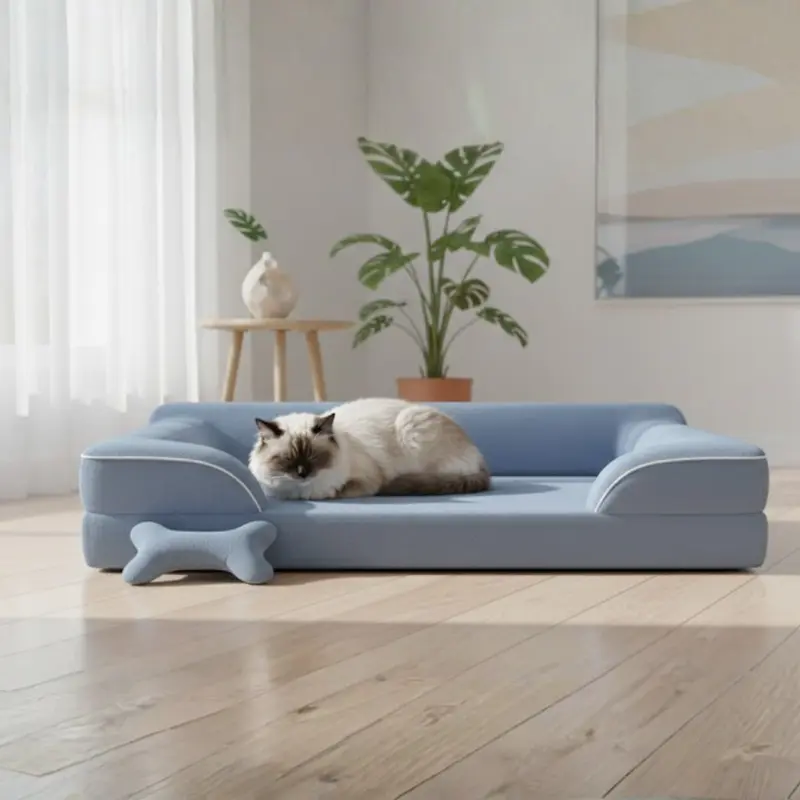 Haustier-Sofa mit Memory-Schaum-Kissen und waschbarem Bezug