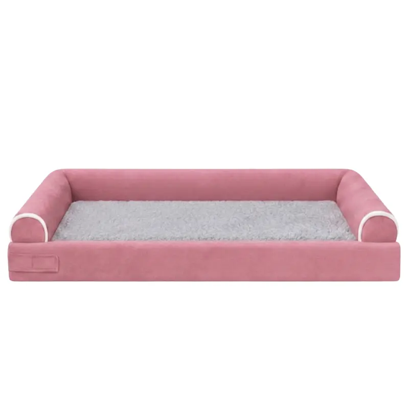Haustierbett mit weicher Fleece-Oberfläche und dreiseitigem Bolster-Rand 5