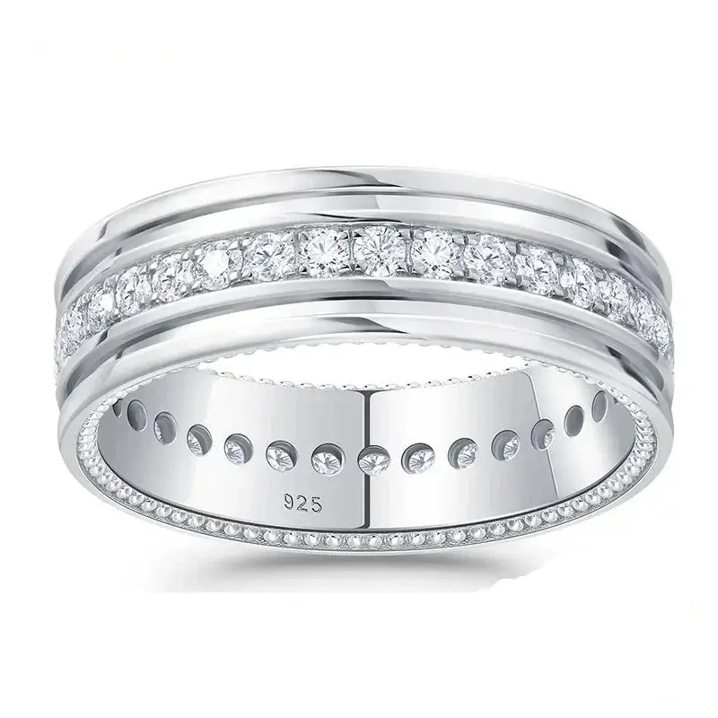 Herren-Moissanit-Pavé-Ring