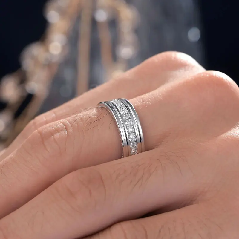 Herren-Moissanit-Pavé-Ring 2