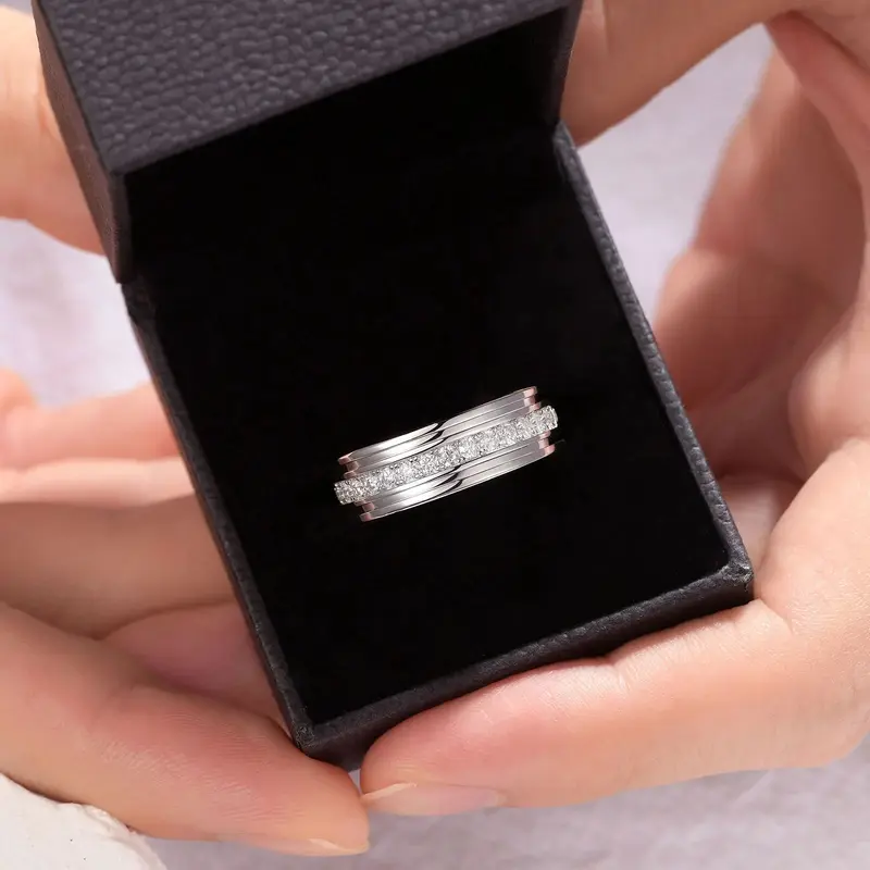 Herren-Moissanit-Pavé-Ring
