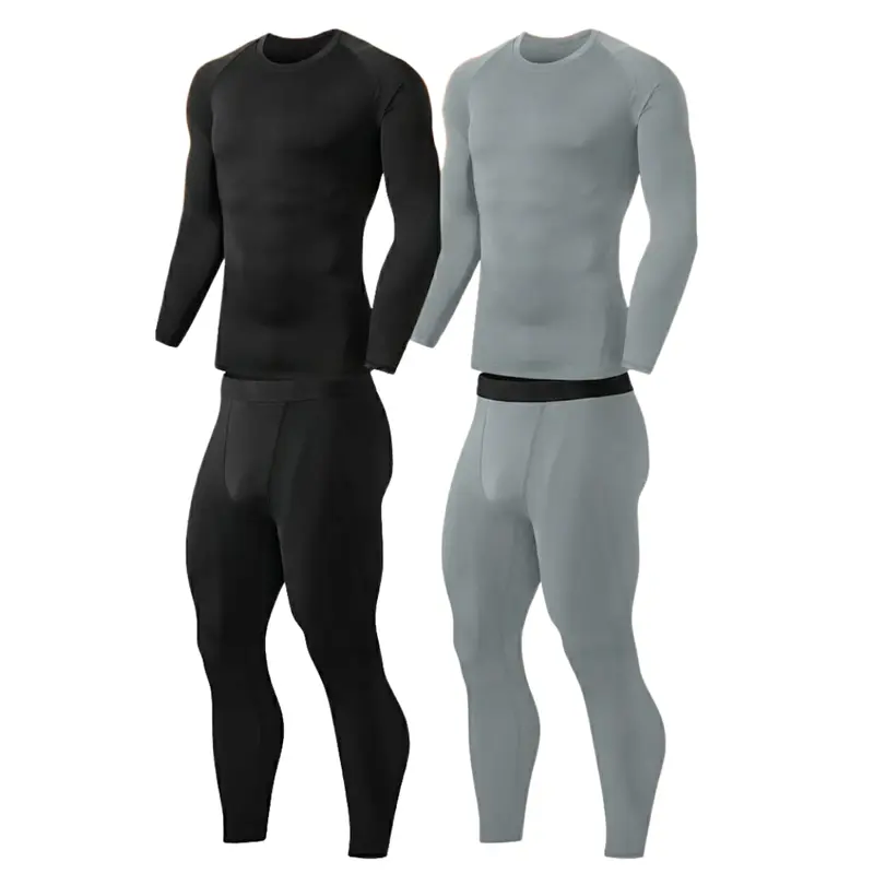 Herren-Thermo-Unterwäsche-Set mit Fleece-Futter – Basis-Schichtoberteil und -unterteil