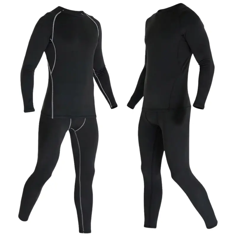 Herren-Thermo-Unterwäsche-Set mit Fleece-Futter – Basis-Schichtoberteil und -unterteil