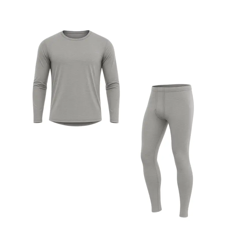 Herren-Thermounterwäsche-Set mit Fleece-Futter: Oberteil und Unterteil