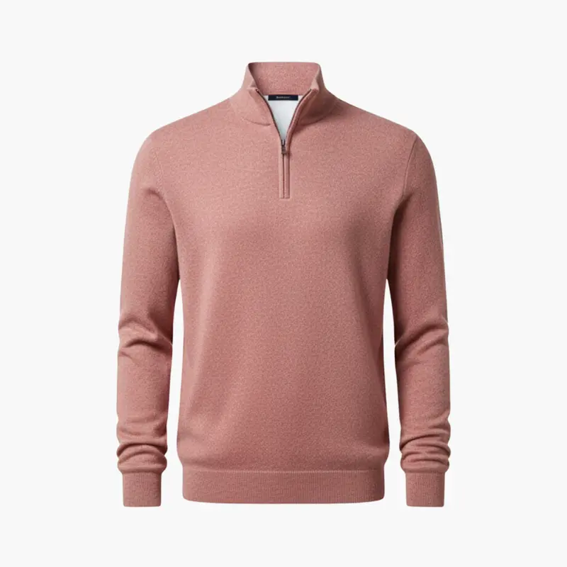 Herren-Zip-Neck-Strickpullover – strukturiert