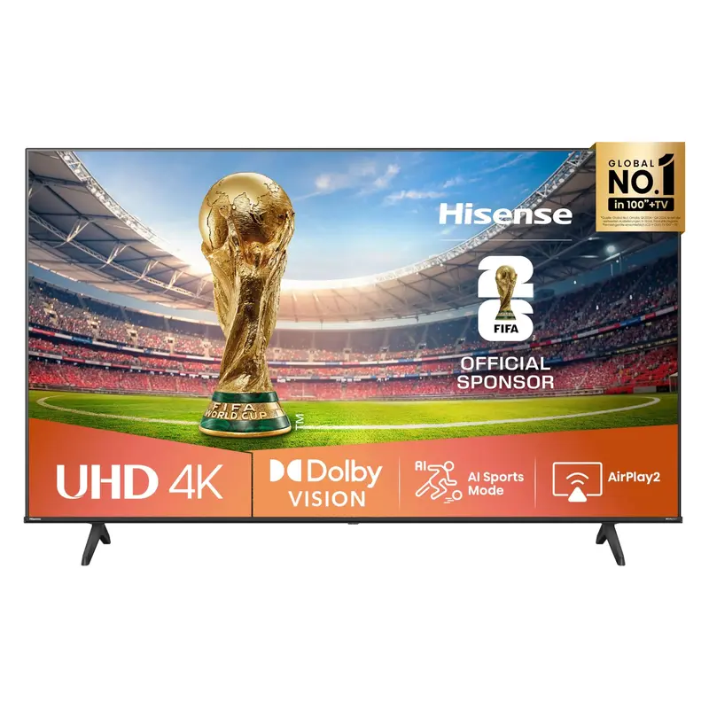 Hisense 43E6NT, 108 cm (43 Zoll) Fernseher, 4K-UHD-Smart-TV, Precision Colour, HDR, Dolby Vision, 60 Hz, Dreifach-Tuner (DVB-C/S/S2/T/T2), WLAN, HDMI 2.1, Bluetooth, integrierter Alexa-Assistent, Schwarz, [2024]
