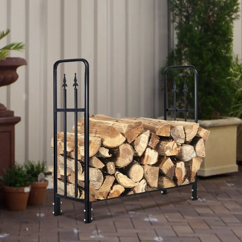 Holzstapelgestell für Innen- und Außenbereich – Feuerholzlagerung für Kamin 2
