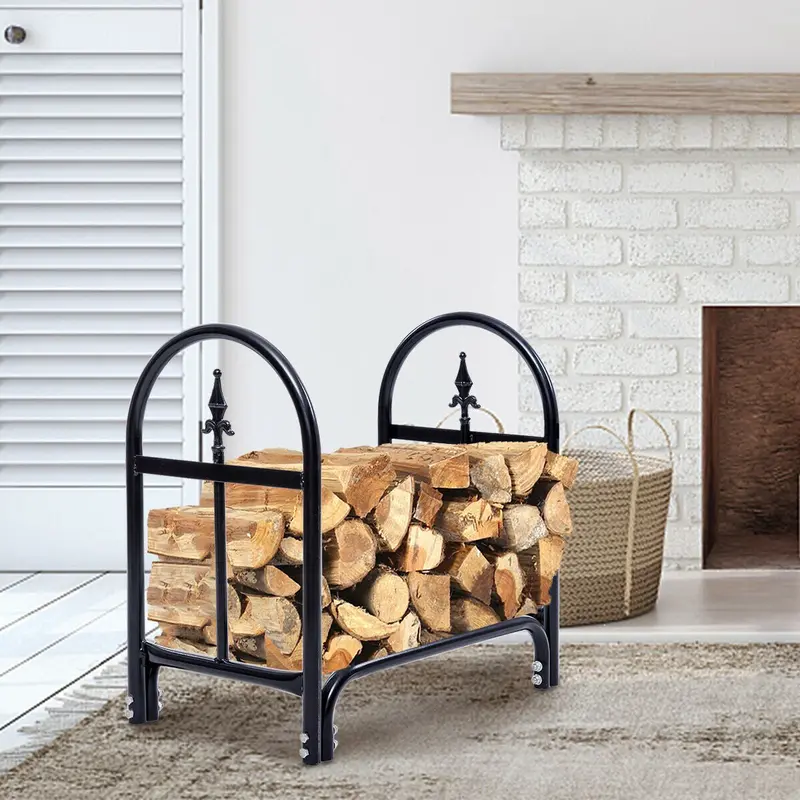 Holzstapelgestell für Innen- und Außenbereich – Kamin- und Brennholzlagerung (60 cm) 2