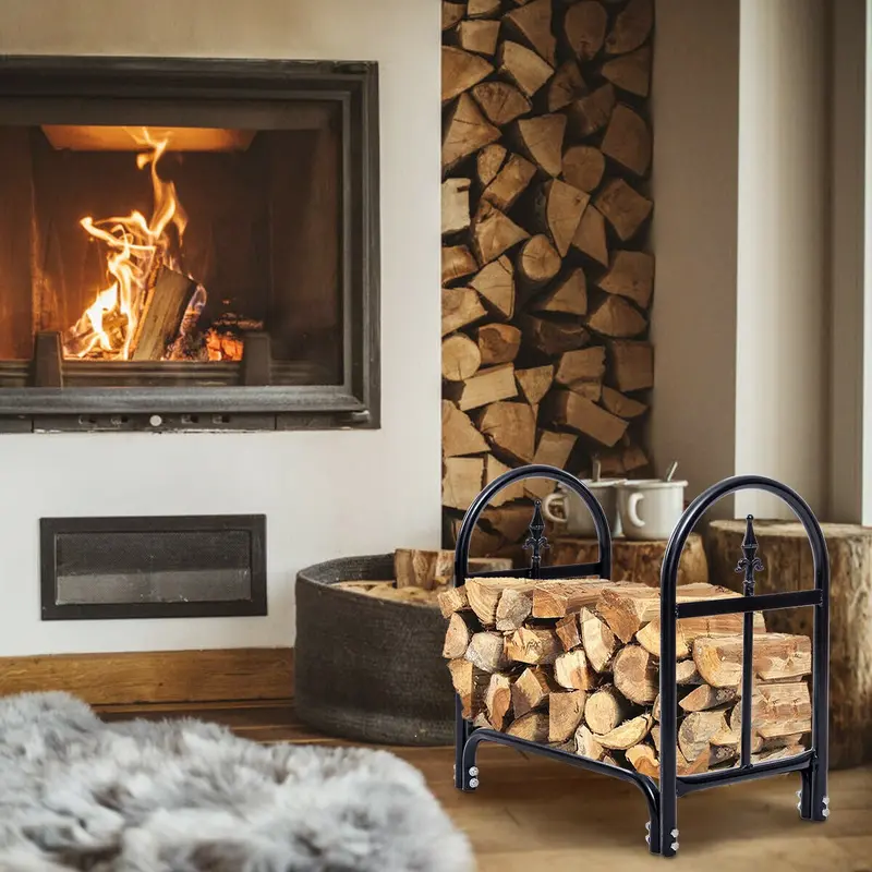 Holzstapelgestell für Innen- und Außenbereich – Kamin- und Brennholzlagerung (60 cm)