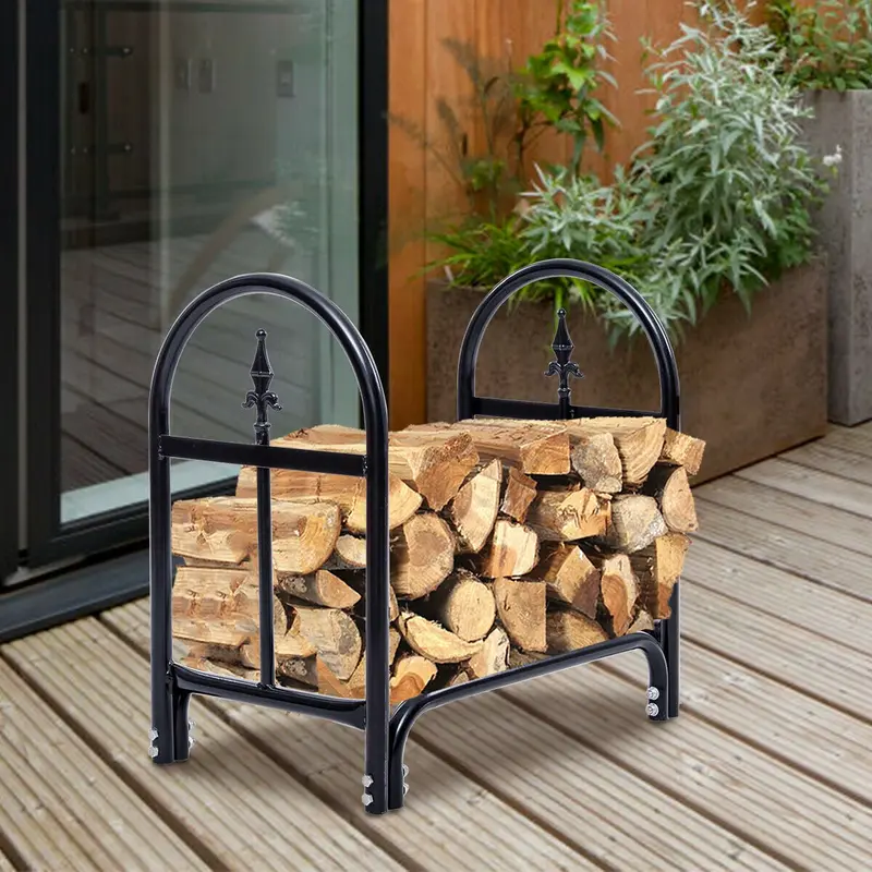 Holzstapelgestell für Innen- und Außenbereich – Kamin- und Brennholzlagerung (60 cm)