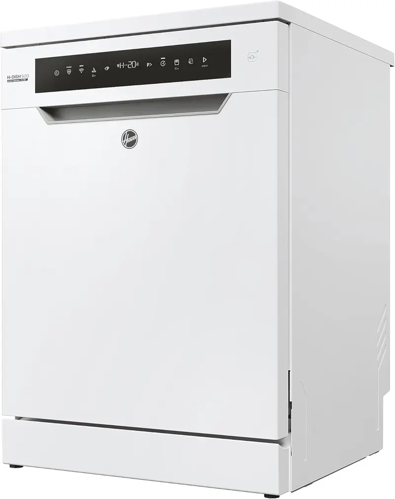 Hoover HF 4C6F0PW Geschirrspüler; 14 Maßgedecke; freistehend, 60 cm breit; Energieeffizienzklasse C; intelligente Bedienung mit WLAN- und Bluetooth-Technologie
