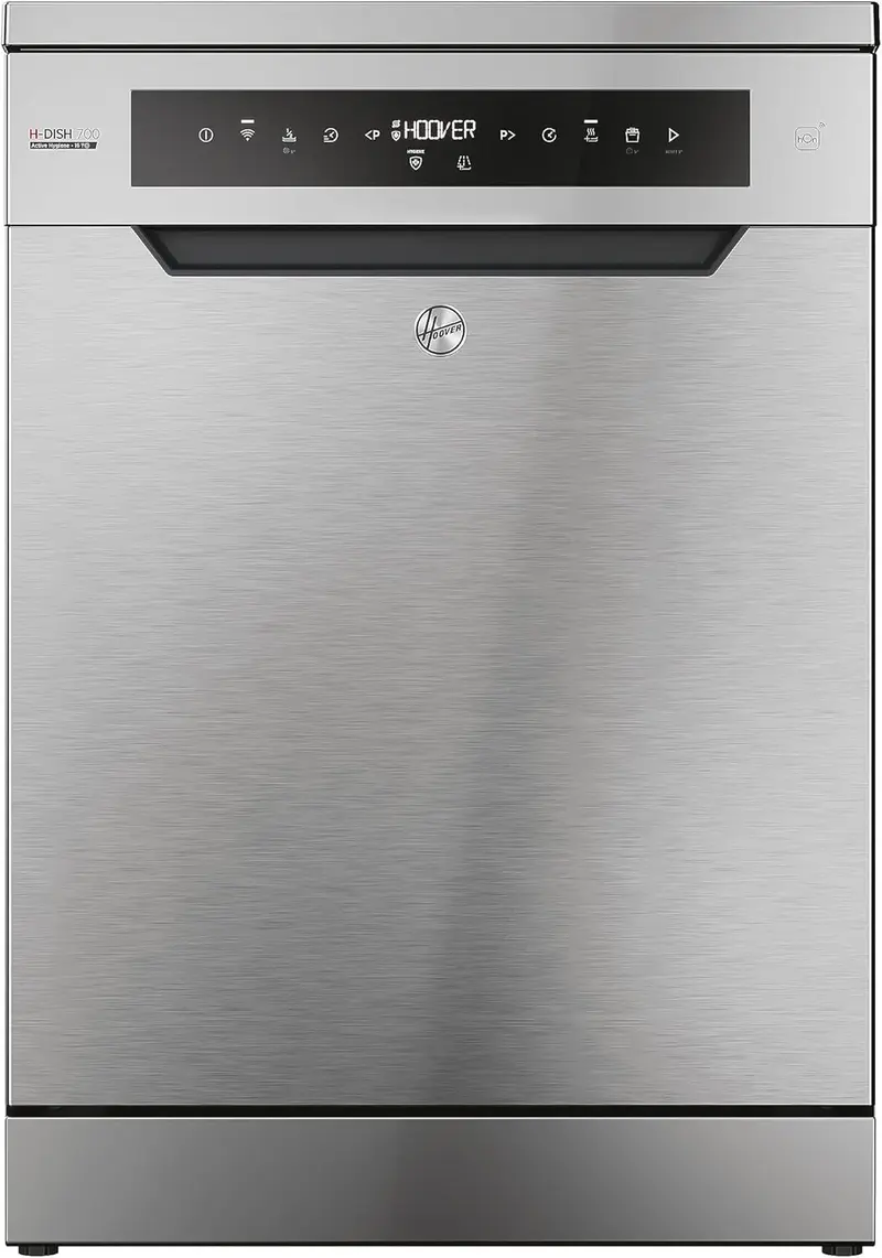 Hoover HF 4C6F0PW Geschirrspüler; 14 Maßgedecke; freistehend, 60 cm breit; Energieeffizienzklasse C; intelligente Bedienung mit WLAN- und Bluetooth-Technologie