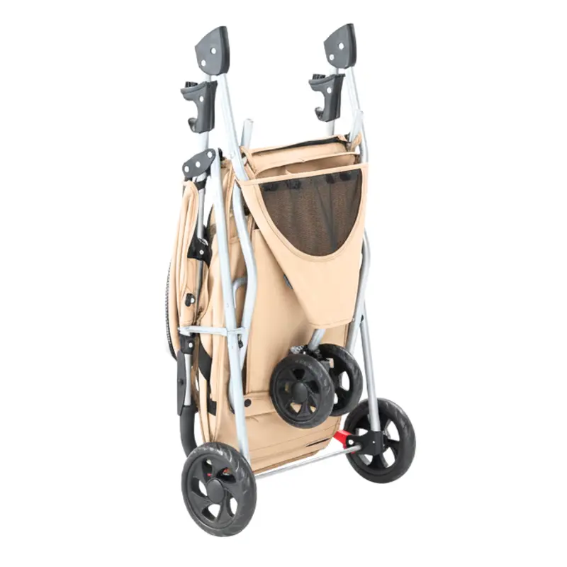 Hund- und Katzen-Kinderwagen mit klappbarem Gestell, Sonnendach und Aufbewahrungsnetz