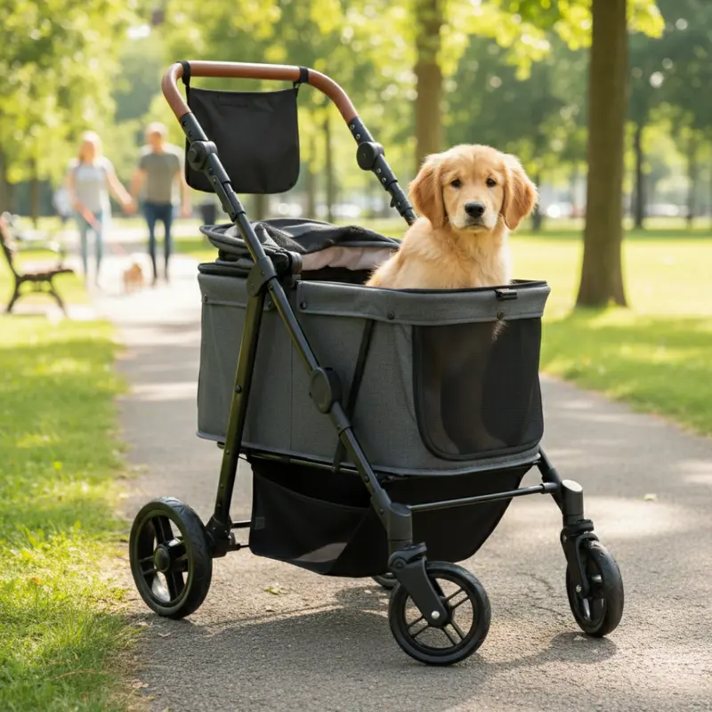 Hundekinderwagen für mittelgroße Hunde bis 30 kg mit All-Terrain-Rädern