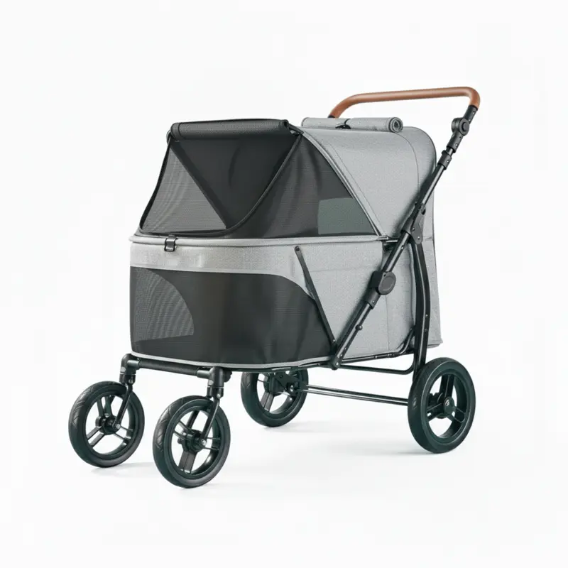 Hundewagen für große Haustiere bis 110 lb mit Mesh-Dach und All-Terrain-Ausstattung
