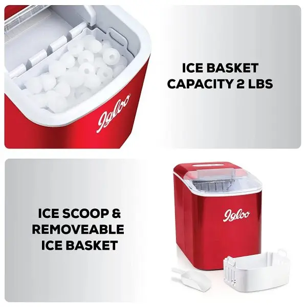Igloo ICEB26RR Automatische, tragbare elektrische Tisch-Eiswürfelmaschine 2