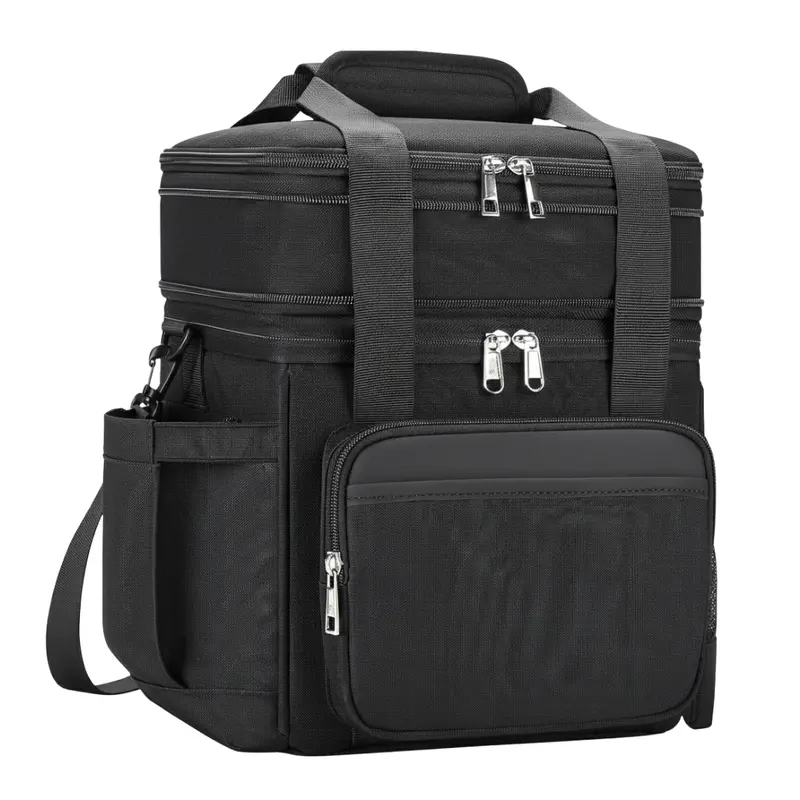 Isolierte Lunchtasche mit zweilagigem Aufbau und erweiterbarem Fassungsvermögen von 15 l und 22 l
