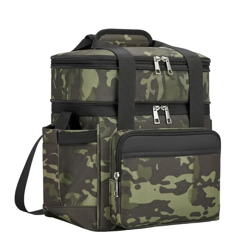 Isolierte Lunchtasche mit zweilagigem Aufbau und erweiterbarem Fassungsvermögen von 15 l und 22 l