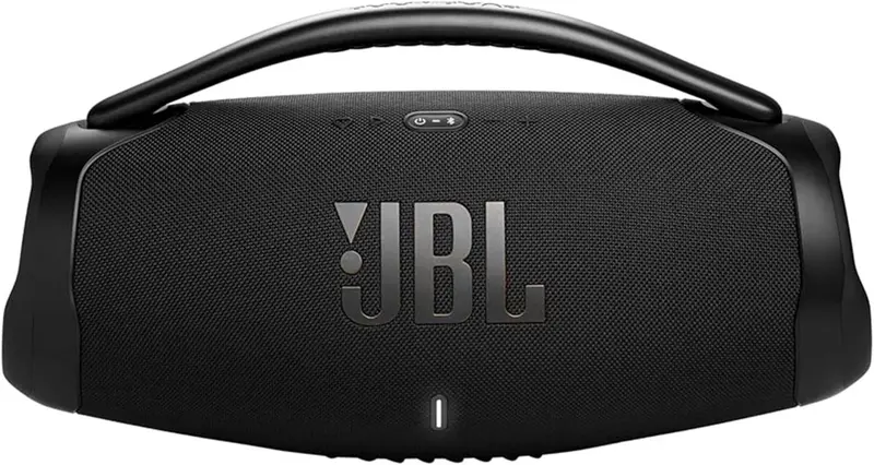 JBL Boombox 3 Wifi – Kabelloser Lautsprecher mit Bluetooth und WLAN – Kompatibel mit der JBL One App – Bis zu 24 Stunden Wiedergabezeit – Wasserdicht und staubgeschützt (IP67) – Integrierte Powerbank – Schwarz