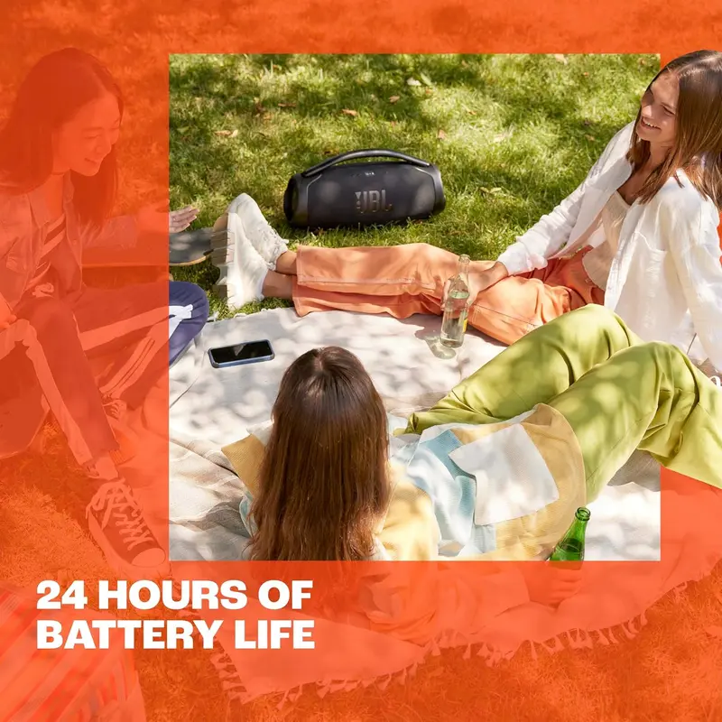JBL Boombox 3 Wifi – Kabelloser Lautsprecher mit Bluetooth und WLAN – Kompatibel mit der JBL One App – Bis zu 24 Stunden Wiedergabezeit – Wasserdicht und staubgeschützt (IP67) – Integrierte Powerbank – Schwarz