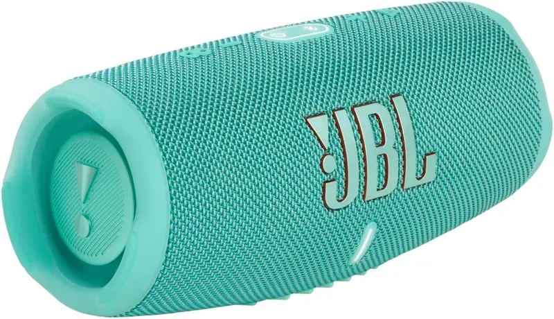 JBL Charge 5 Bluetooth-Lautsprecher in Schwarz – Wasserdichter, tragbarer Boombox-Lautsprecher mit integrierter Powerbank – Eine Akkuladung für bis zu 20 Stunden kabellosen Musikgenuss