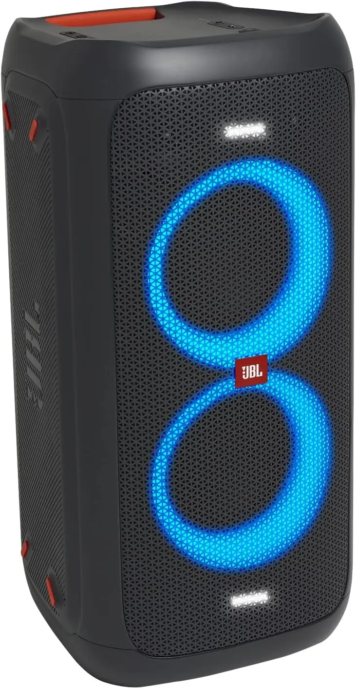 JBL PartyBox 710 – Schwarz – Tragbarer und rollbarer Bluetooth-Party-Lautsprecher mit Lichteffekten – Spritzwassergeschützte mobile Musikbox