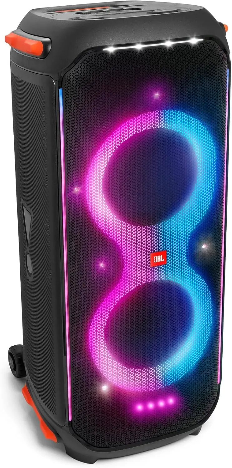 JBL PartyBox 710 – Schwarz – Tragbarer und rollbarer Bluetooth-Party-Lautsprecher mit Lichteffekten – Spritzwassergeschützte mobile Musikbox