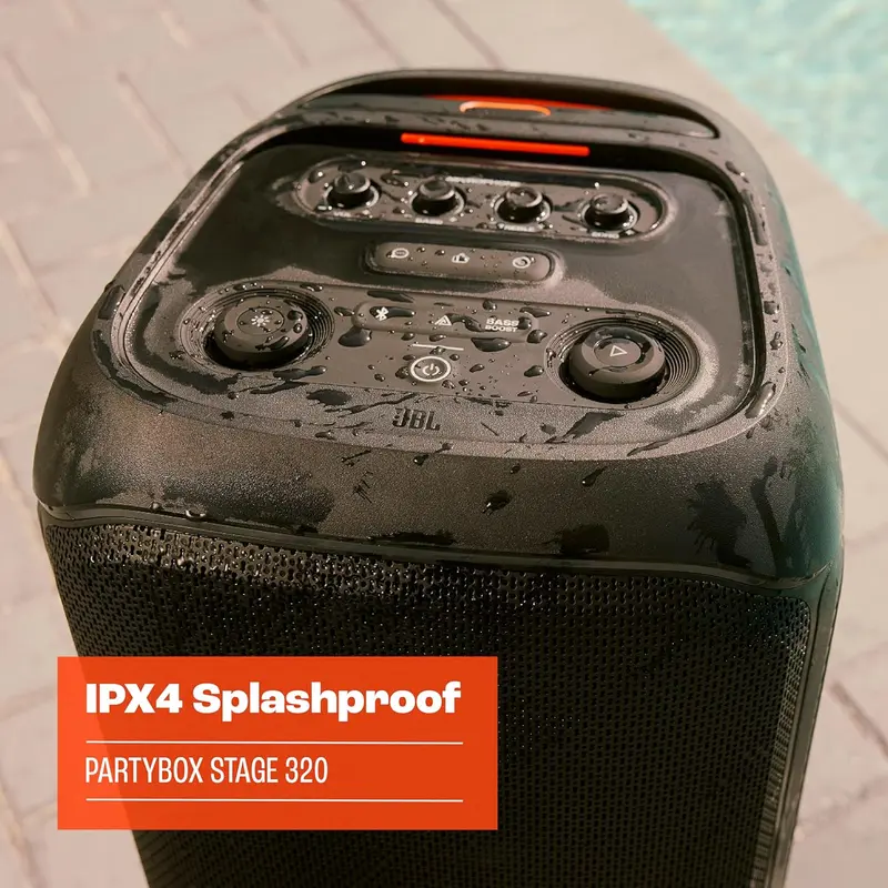 JBL Partybox Stage 120 in Schwarz – Tragbare Bluetooth-Lautsprecher-Box mit JBL Pro Sound, Lichtshow, KI-Sound-Boost und Teleskopgriff – 12 Stunden Akkulaufzeit 2