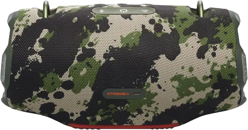 JBL Xtreme 4 Bluetooth-Lautsprecher in Camouflage-Optik – Tragbare Soundbox mit tiefem Bass, KI-Sound-Boost und integrierter Powerbank – IP67-wasserdicht und staubgeschützt – bis zu 24 Stunden Akkulaufzeit